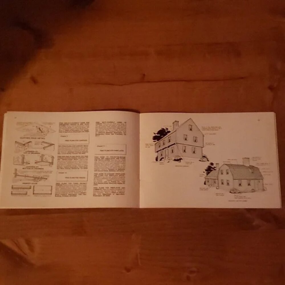 TWO ITEMS: 1950s Fisherman's Crying Towel and 1970s 201 Plans For You booklet - Picture 4 of 7